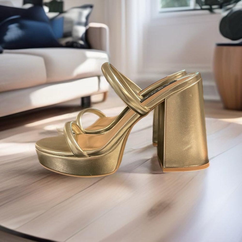 Aqua Gold Heels